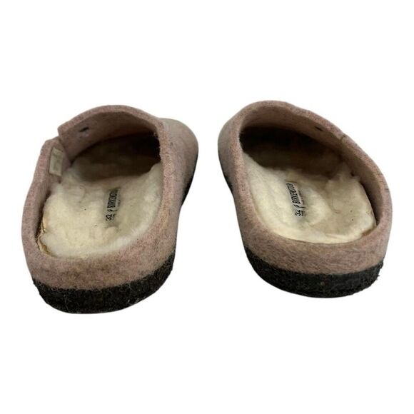 Birkenstock Zermatt Kids Size EU 32 US 1 Shearling Wool Felt Soft Pink Clogs - Picture 6 of 9